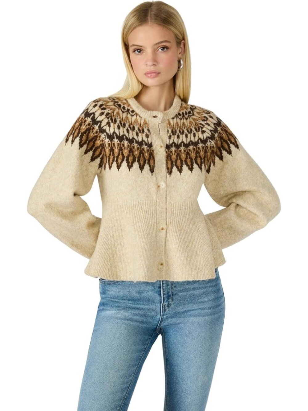 Steve Madden Women's Multi Imported Button Closure Kyndra Cardigan Sweater